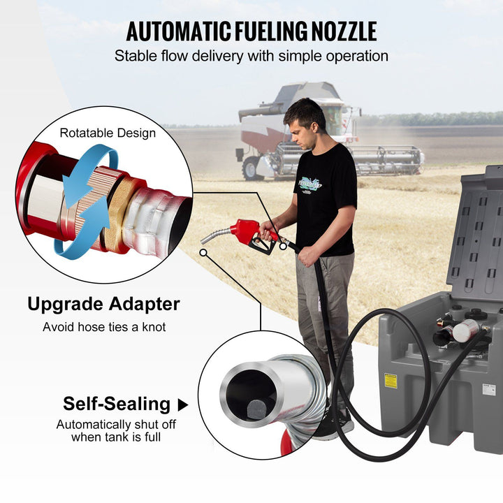 58 Gallon Portable Diesel Fuel Tank side view