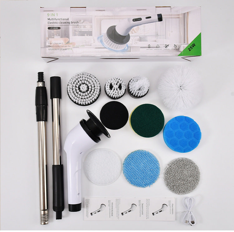 wireless electric cleaning brush long handle retractable
