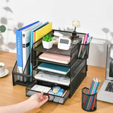 5-Tier Steel Desktop Stationery Storage Organizer Rack