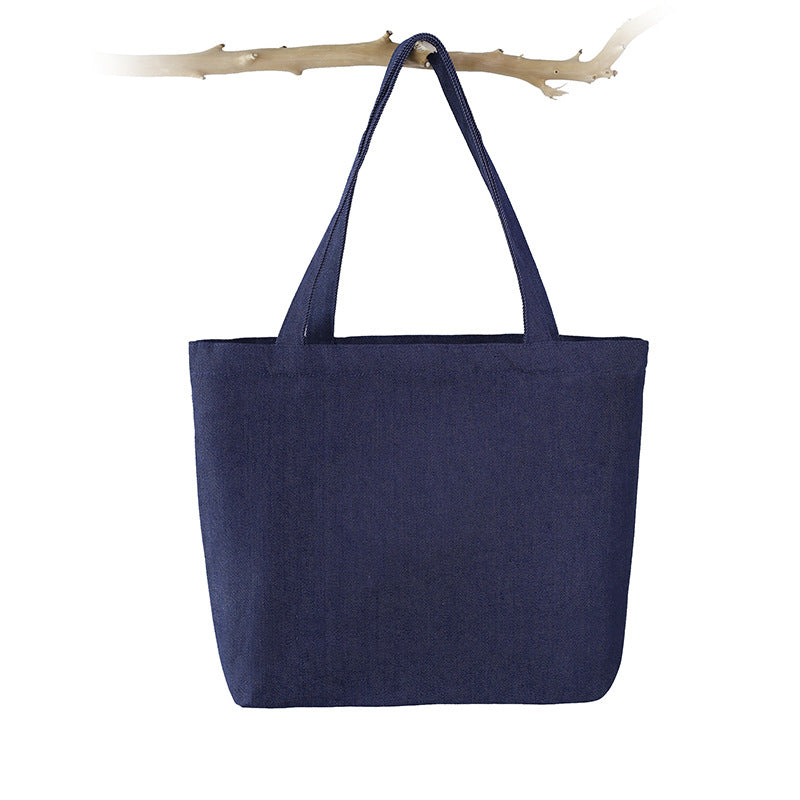Denim and Canvas Shoulder Handheld Shopping Bag