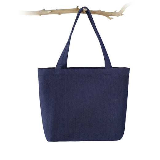 Denim And Canvas Shoulder Handheld Shopping Bag