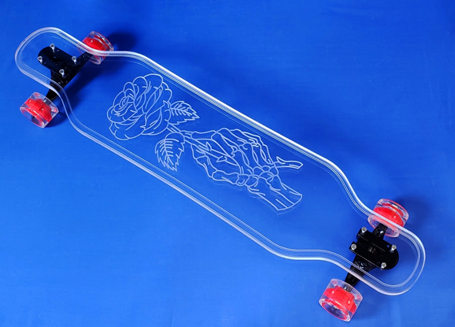 Ghost Boards Skeleton Rose LED Skateboard