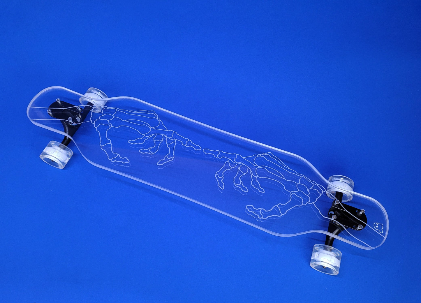 Ghost Boards Skeleton Hand LED Light-Up Longboard Skateboard