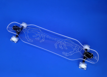 Ghost Boards Skeleton Hand LED Light-Up Longboard Skateboard