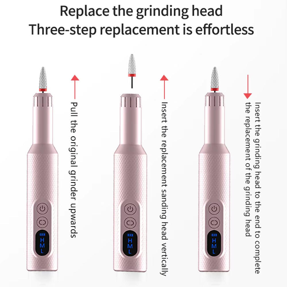 18000Rpm Electric Nail Drill Set Portable with Base Kit for Nail Salon Exfoliation Polishing Smooth Nails Nail Art Home Nail DIY