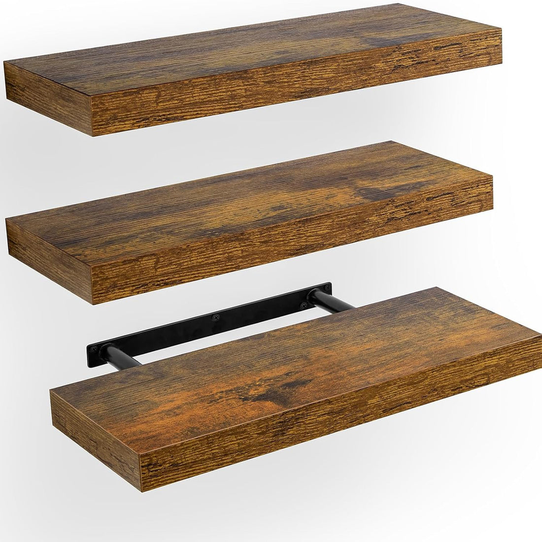 Wooden Floating Wall Mounted Storage Shelf for Bathroom Living Room Kitchen