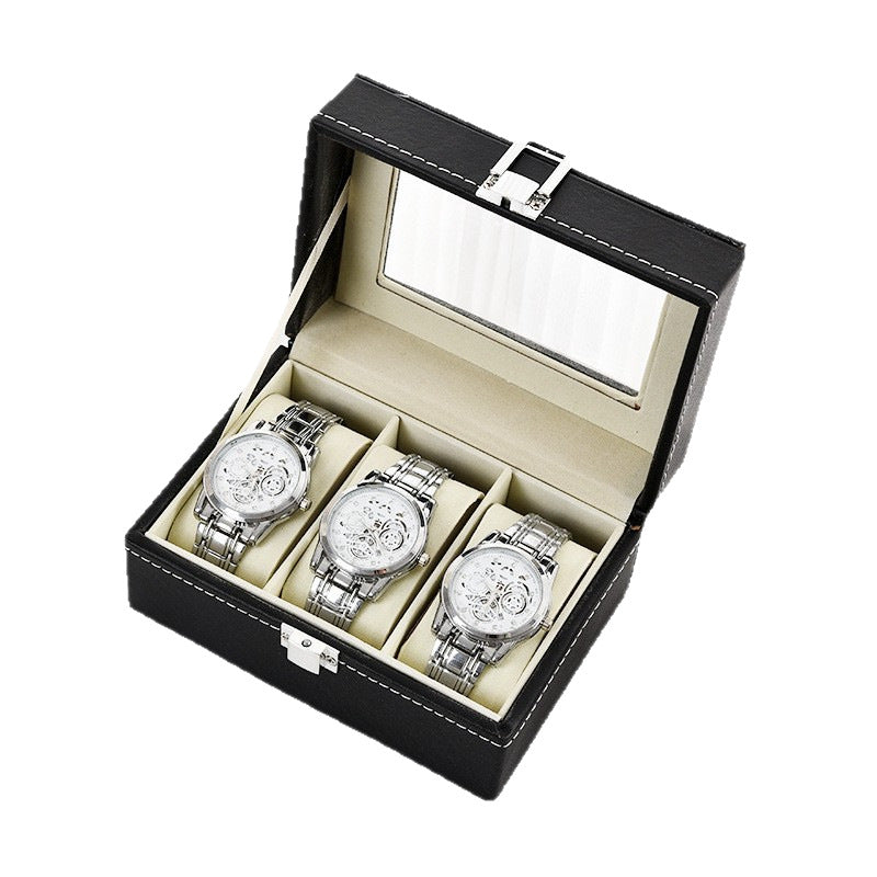 Leather Watch Display Storage Box with Transparent Window product image 5