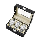 Leather Watch Display Storage Box with Transparent Window