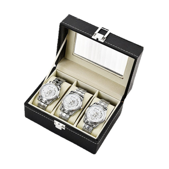 Leather Watch Display Storage Box with Transparent Window product image 5
