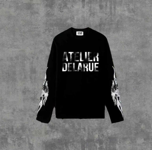 Long Sleeve Cotton T-Shirt with Print