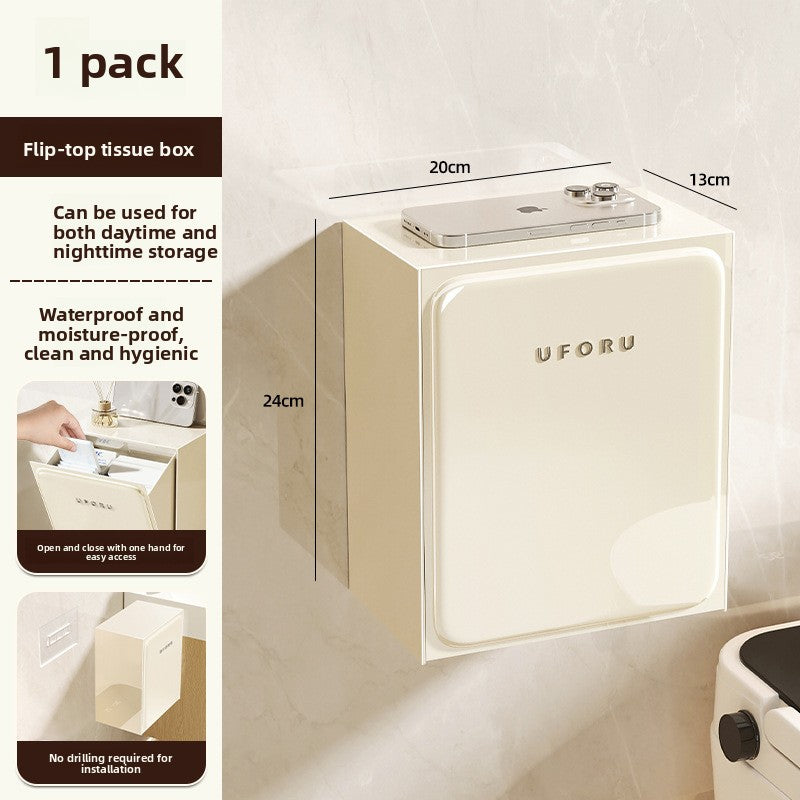 Wall-mounted storage box for bathroom