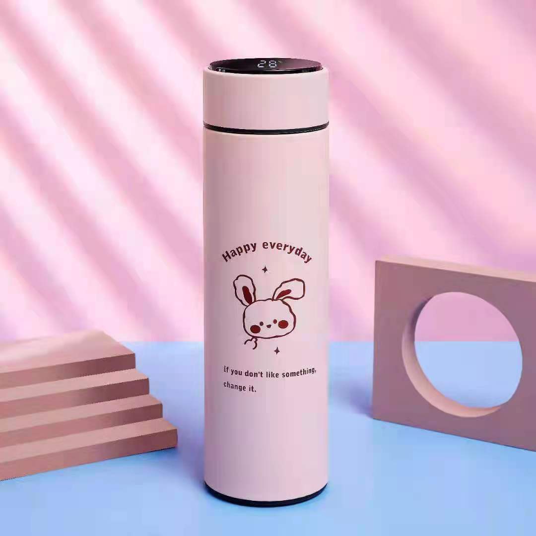 500ml Stainless Steel Vacuum Thermos Cup with Smart Temperature Display and Tea Infuser