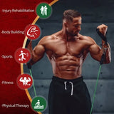 5 piece resistance bands set with handles, tubes laid out