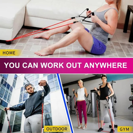 Resistance bands set color-coded tension levels