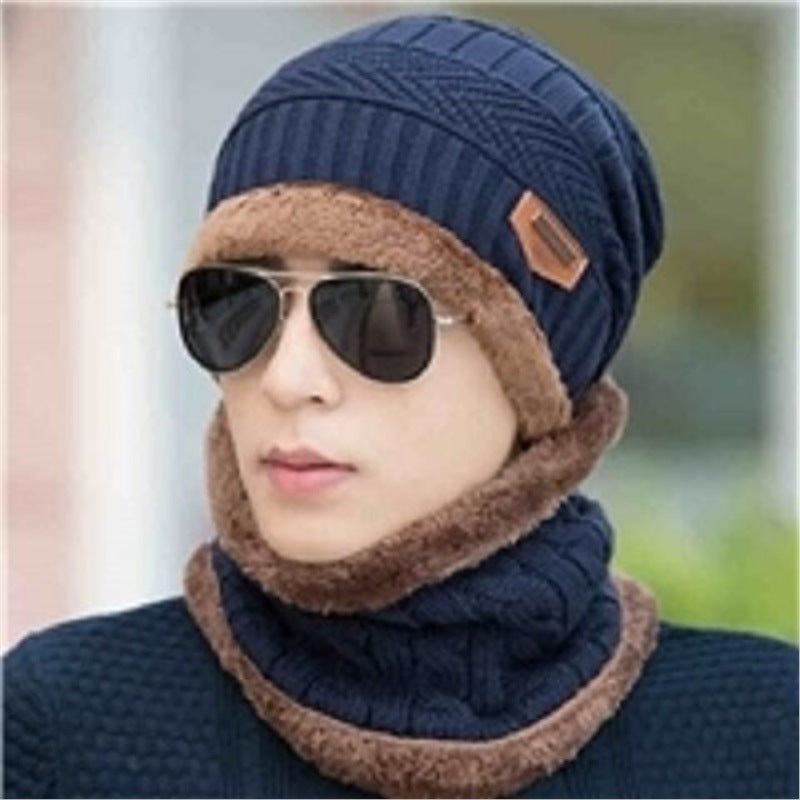 Winter cashmere padded warm wool cap