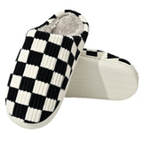 Checkerboard Plush Home Slippers