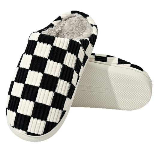 Checkerboard Plush Home Slippers Formal Shoes product image 5