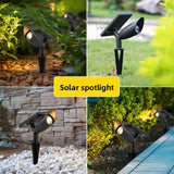 Solar Powered Outdoor Garden Spotlight with Ground Stake