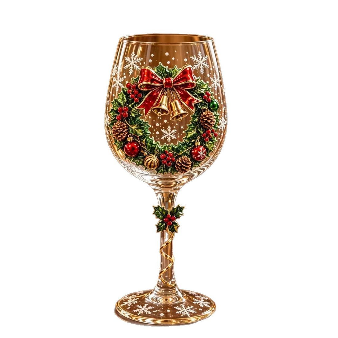 Christmas Glass Art Cup Art Glass Goblet