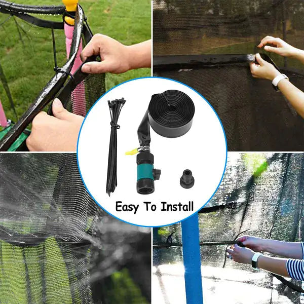 Outdoor summer water spray trampoline accessory