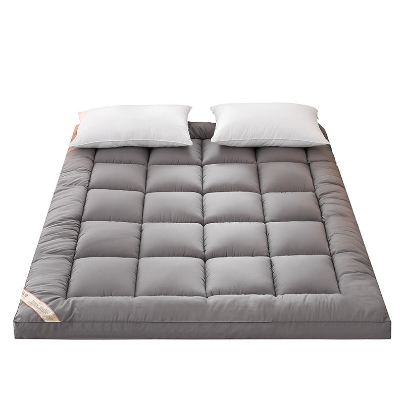 Plush 3D Quilted Velvet Mattress Topper Soft Dormitory Cushion