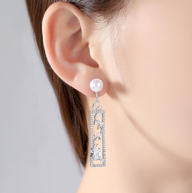 Pearl Earrings, Opal Earrings, Creative Long Earrings - Image 2