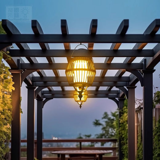 Outdoor solar-powered pendant light