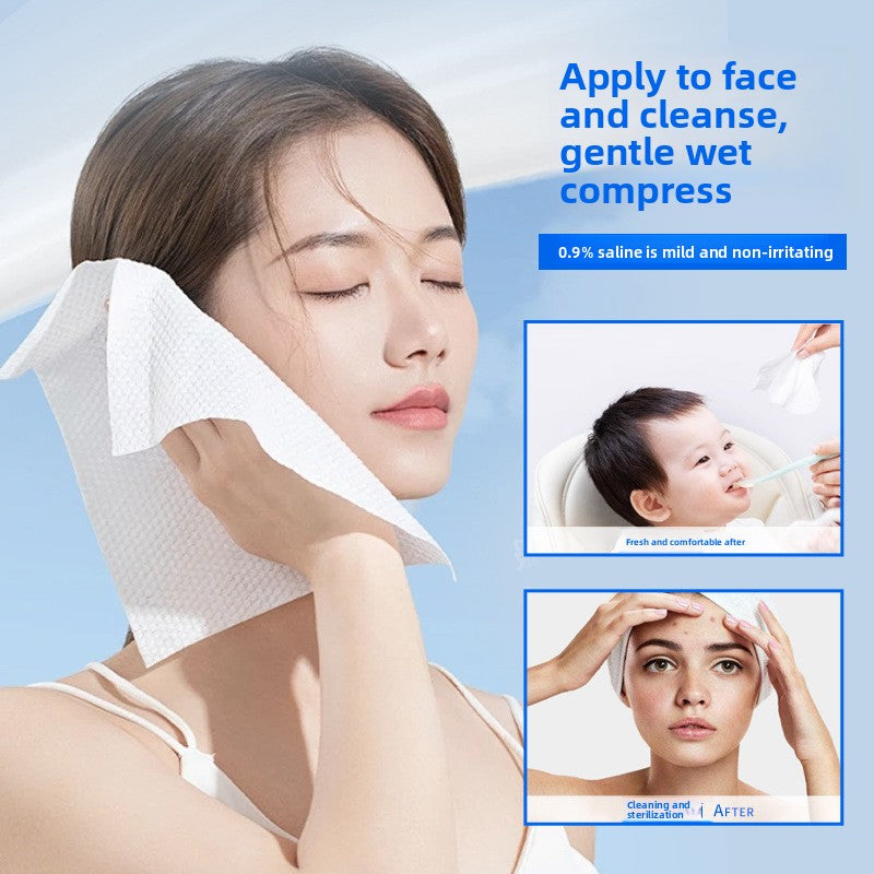 Disposable Sterilized Pure Cotton Saline Wipes