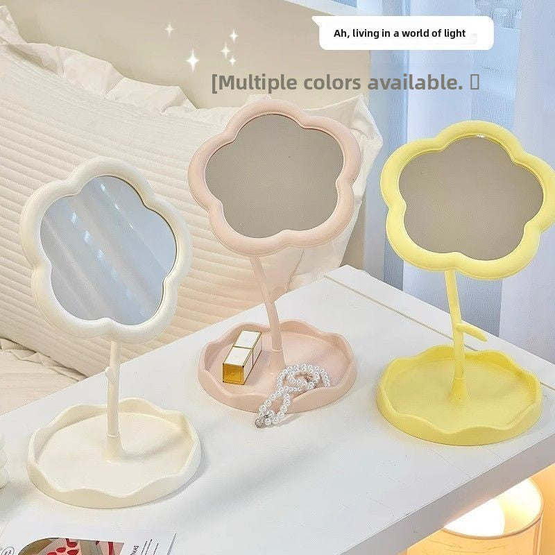 Sunflower Rotatable Makeup Mirror with Storage Base, image 3 of 10