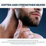 Beard oil massaged into skin under beard