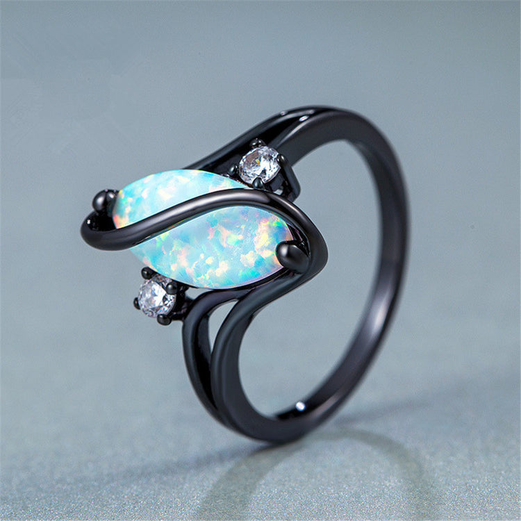 Opal Ring, Marquise Ring, S-Shaped Diamond Ring - Image 16
