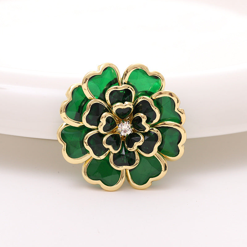 Acrylic Camellia Rhinestone Decoration