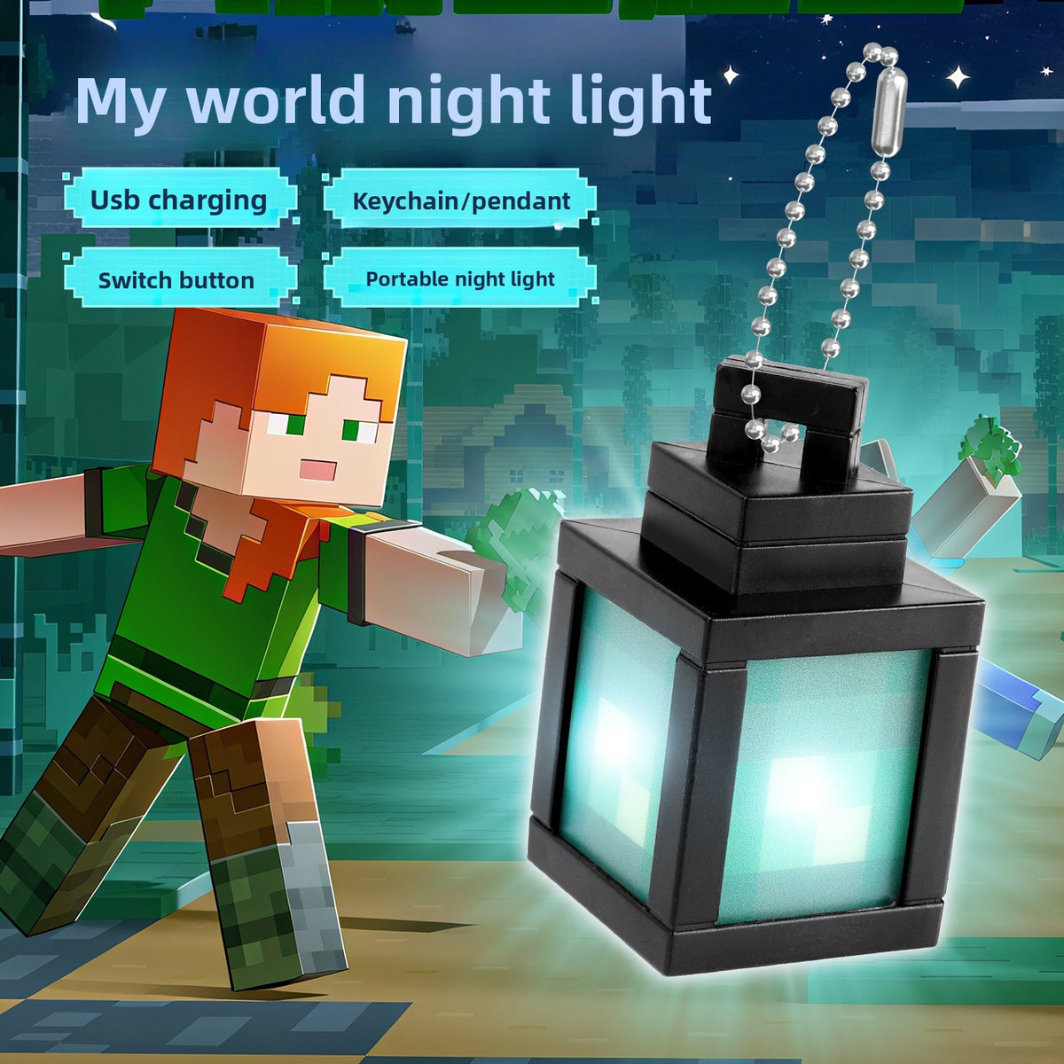 Minecraft Rechargeable LED Lantern Night Light