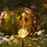 Solar Powered Moon Fairy Garden Light