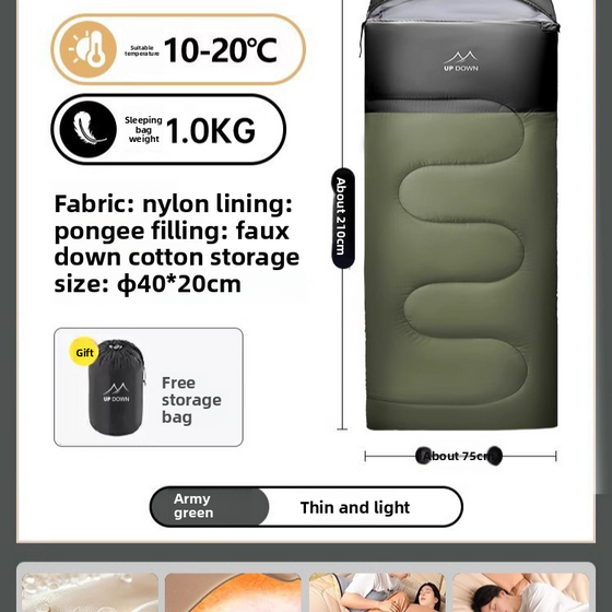 Thickened Cold-proof Sleeping Bag for Outdoor Camping Camping Shelter & Sleep product image 6