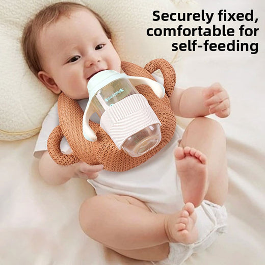 Portable anti-spitting-up baby bottle-feeding pillow for infants