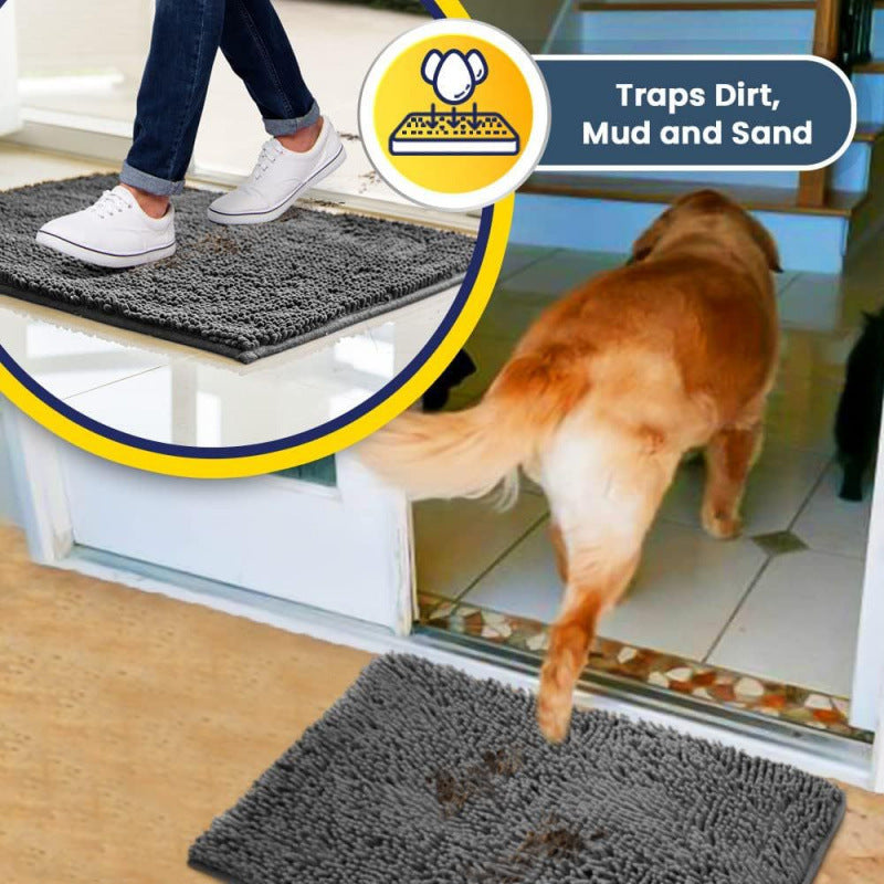 Super Absorbent Chenille Pet Mat Thickened Quick-Drying Non-Slip Dog Mat