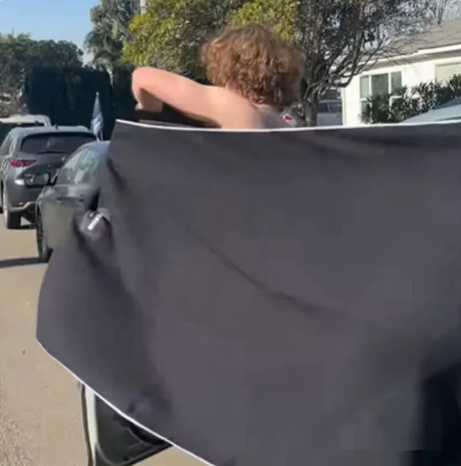 Car magnetic beach towel hands-free changing cover