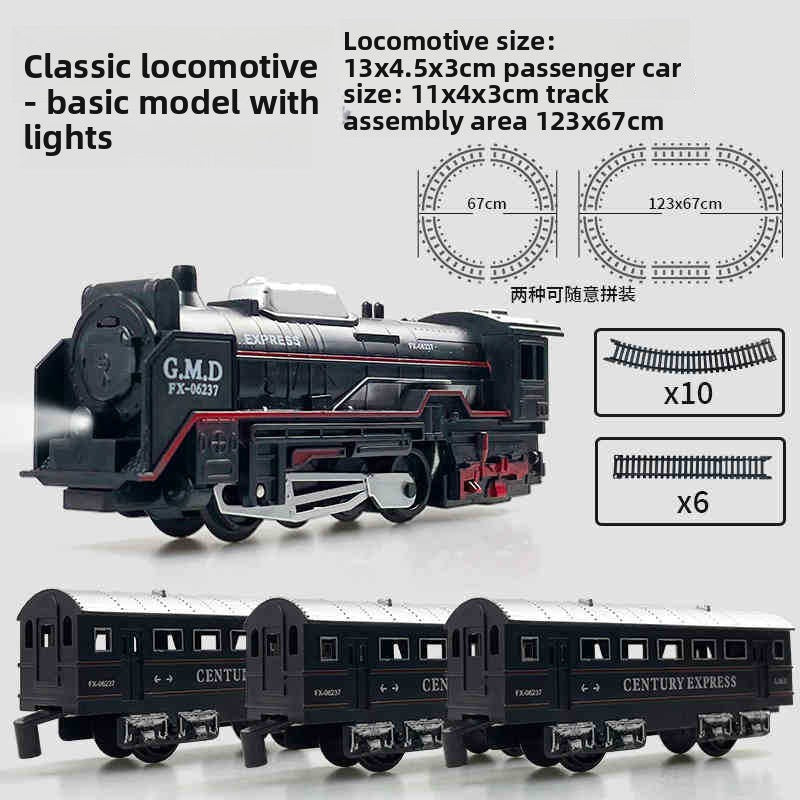 Electric train set, battery 3 passenger, 10 curves, 6 straight