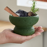 Decorative Cement Candle Cup with Volcanic Stone Base