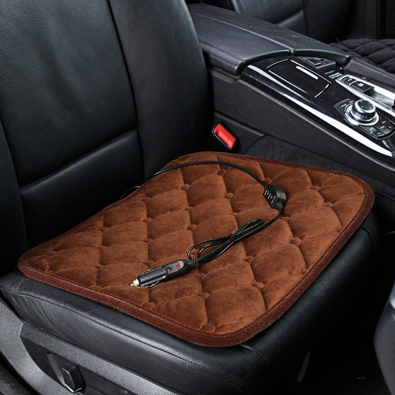Plush Heated Car Seat Cushion 12V USB Winter Warmer, image 5 of 20