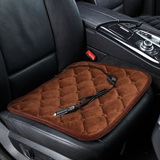 Plush Heated Car Seat Cushion 12V USB Winter Warmer, image 5 of 20