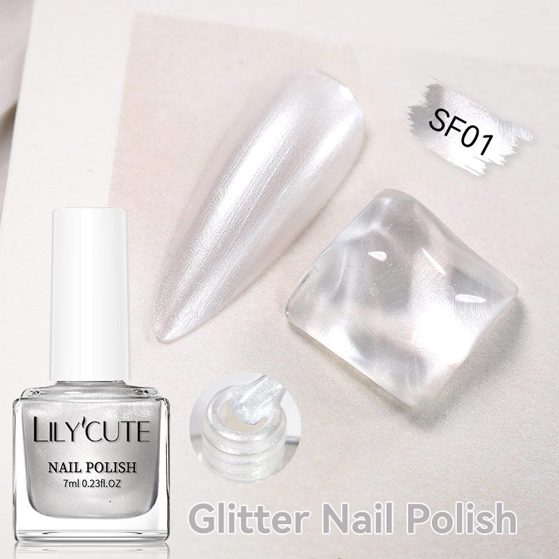 Quick-Dry Metallic High-Color Nail Polish Set 7ml Low Odor Nail Art Lacquer