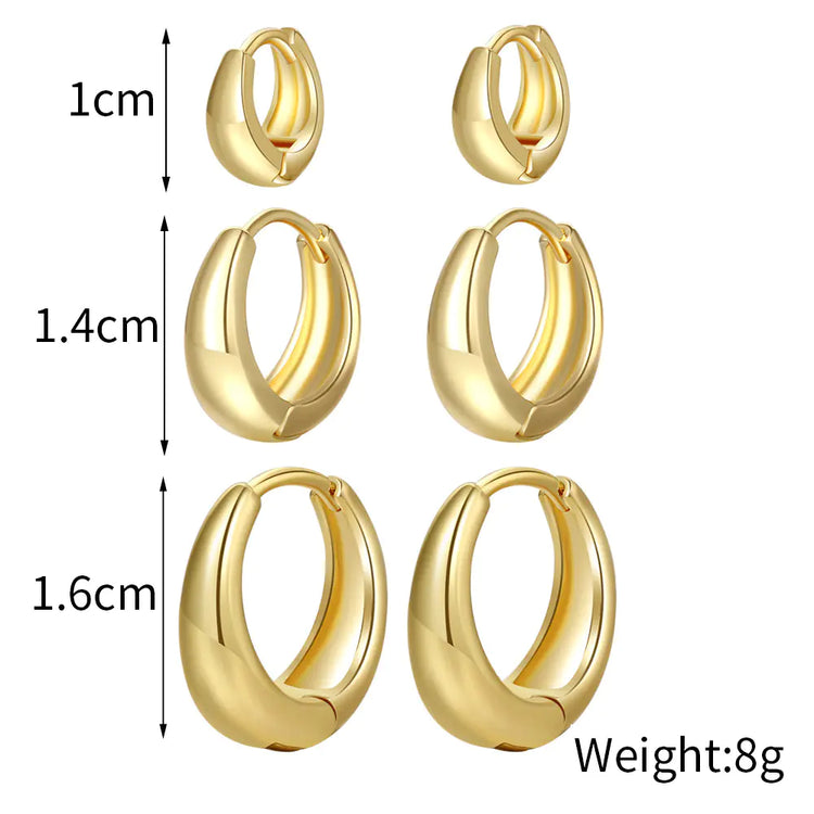 Geometric Gold & Silver Hoop Earrings Set — 6-Piece Layering Hoops - Image 2