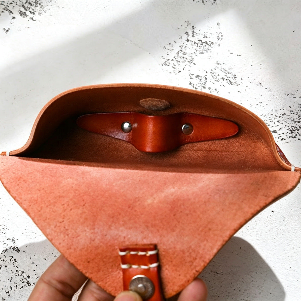 Retro genuine leather sunglasses and hats storage box