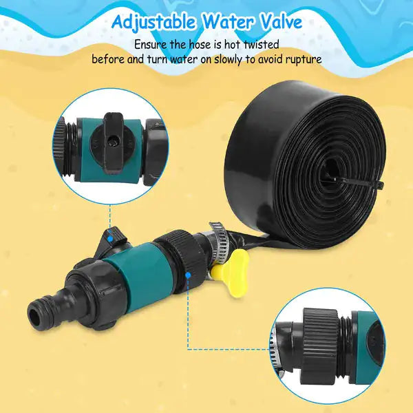 Trampoline sprinkler kit with cable ties and adapter