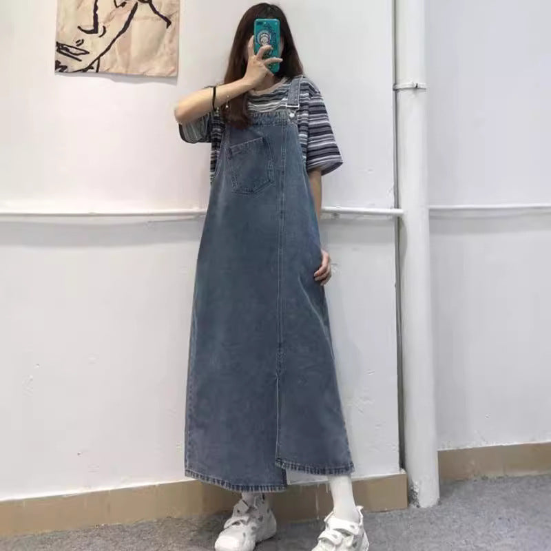 Irregular Split Denim Skirt
