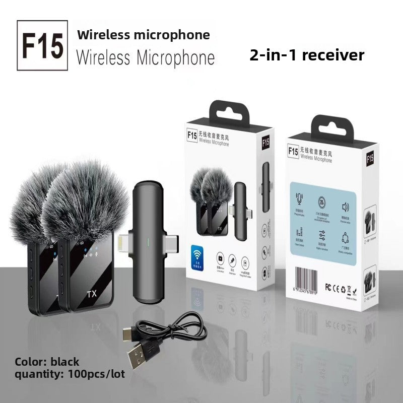 wireless lavalier microphone for mobile live streaming, compact wireless microphone for recording and audio capture product