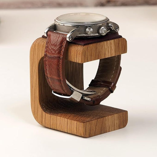 Wooden Watch Display Stand with Leather Base product image 6