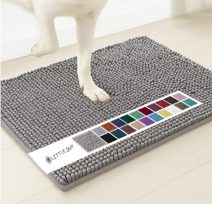 Super Absorbent Chenille Pet Mat Thickened Quick-Drying Non-Slip Dog Mat